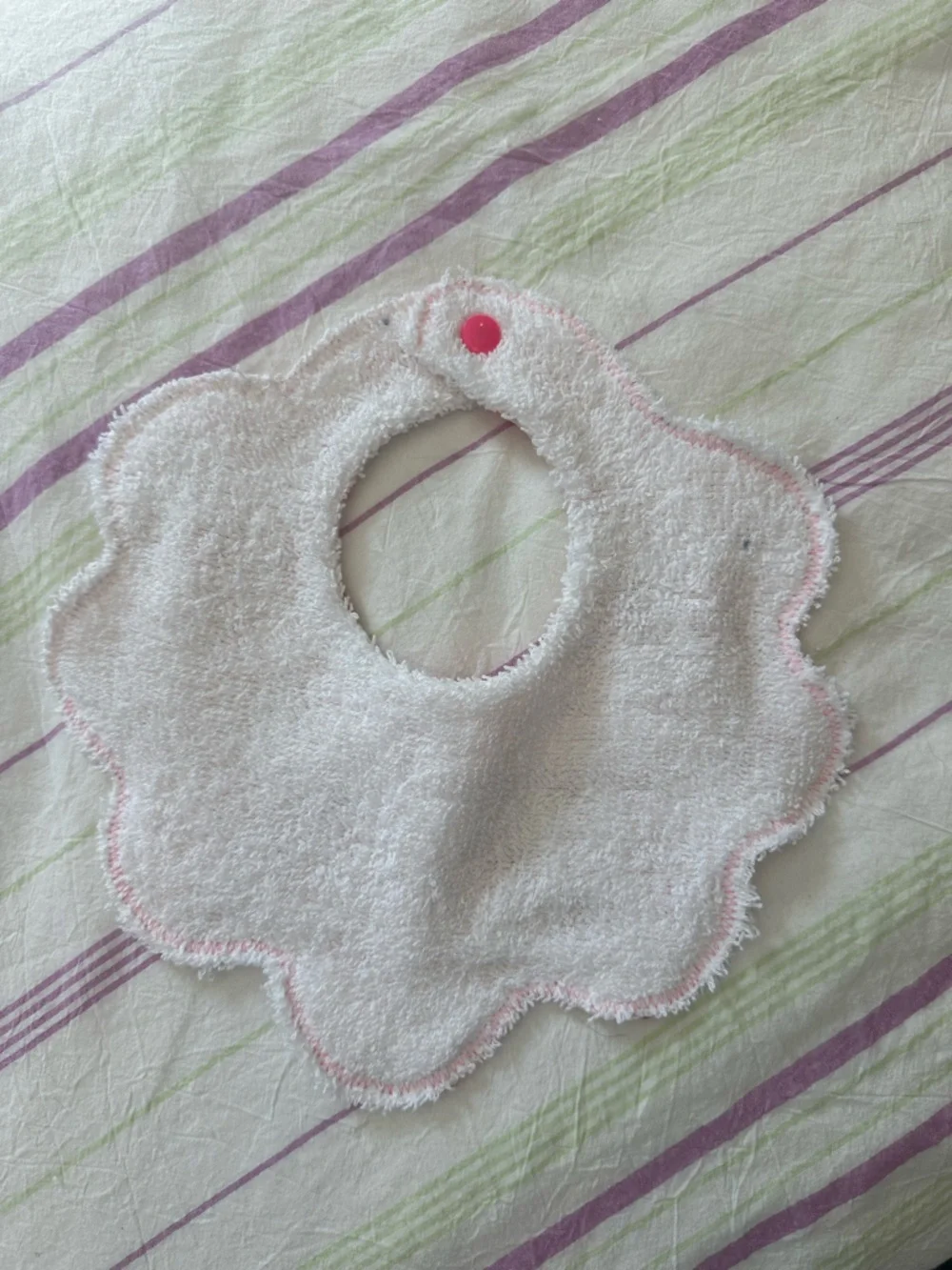 Pink Seafood Print Baby Bib